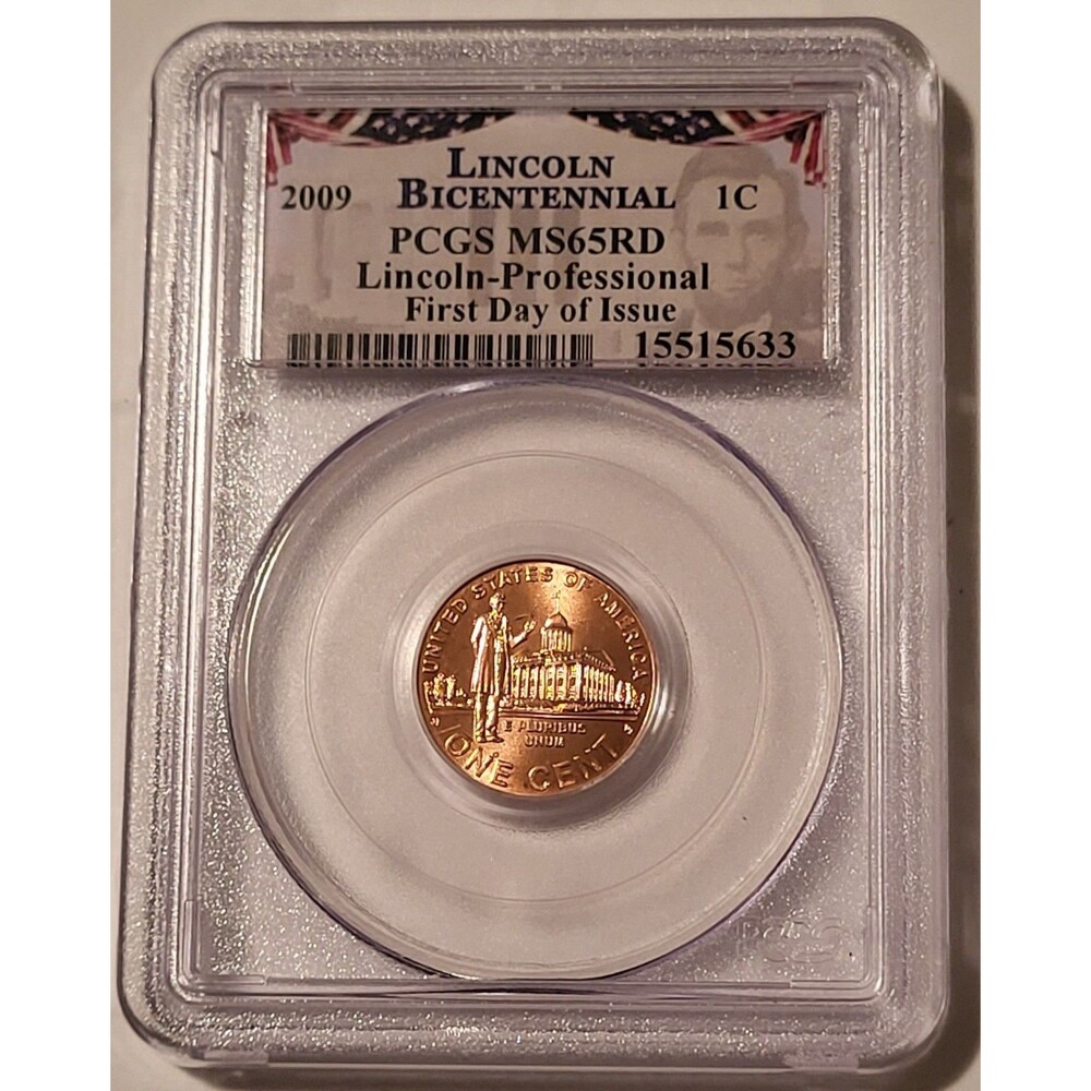 2009 Lincoln Bicentennial Cent Professional MS65 RED PCGS FDI Bunting Label